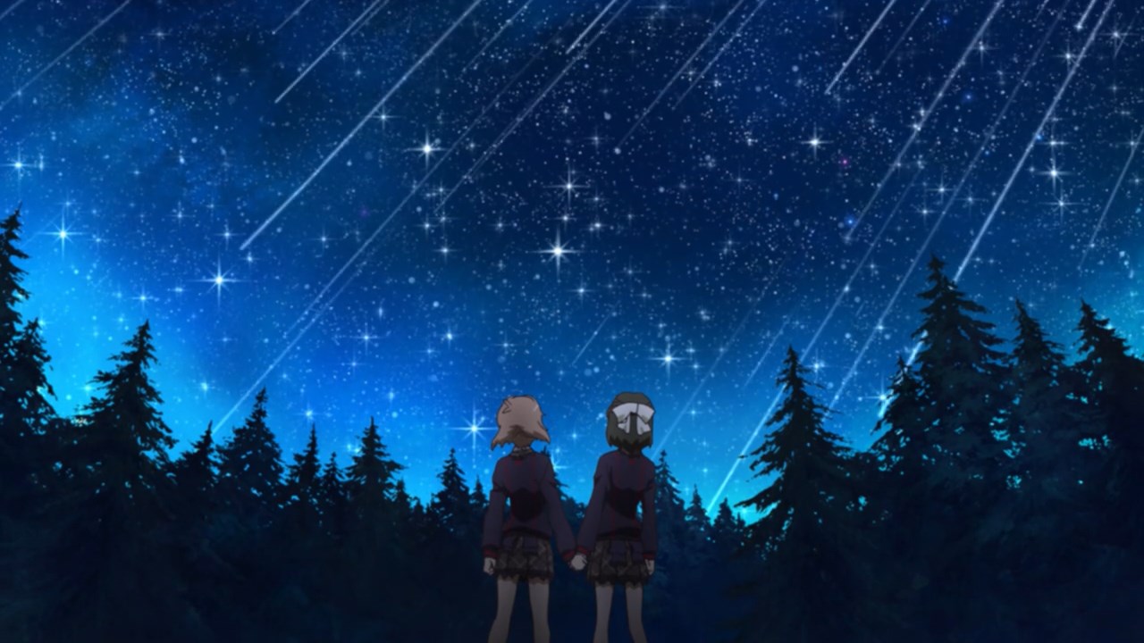 Miku and Hibiki watch the shooting stars